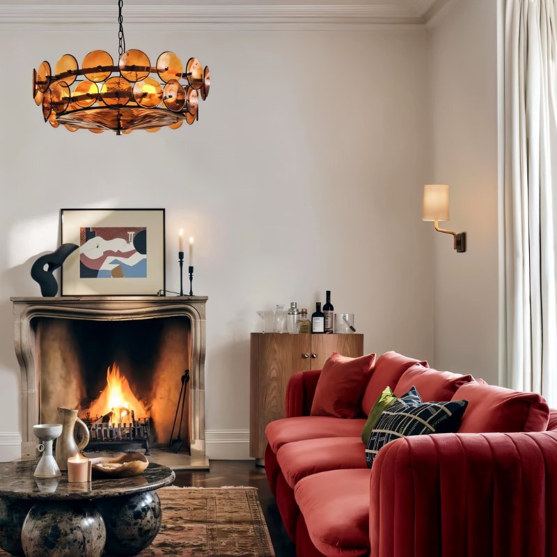 Freyza - Elegant Luxurious Stainless Steel Glass Chandelier