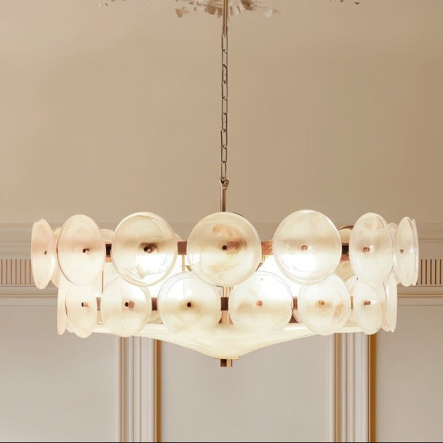 Freyza - Elegant Luxurious Stainless Steel Glass Chandelier