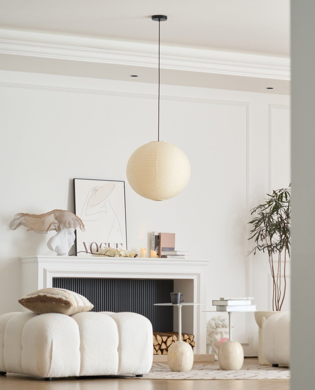 Freyza | Lustra Suspension en papier – Lampe suspendue pour cuisine et salle à manger