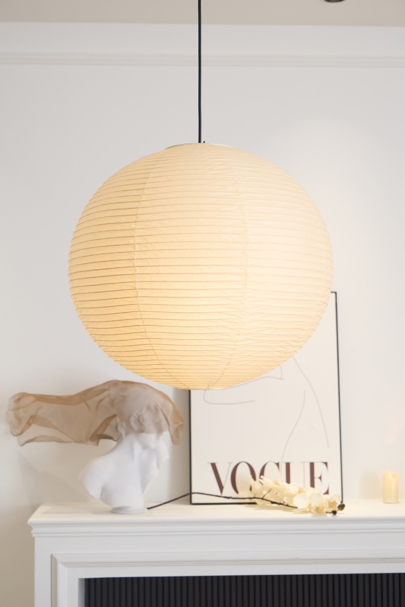Freyza | Lustra Suspension en papier – Lampe suspendue pour cuisine et salle à manger