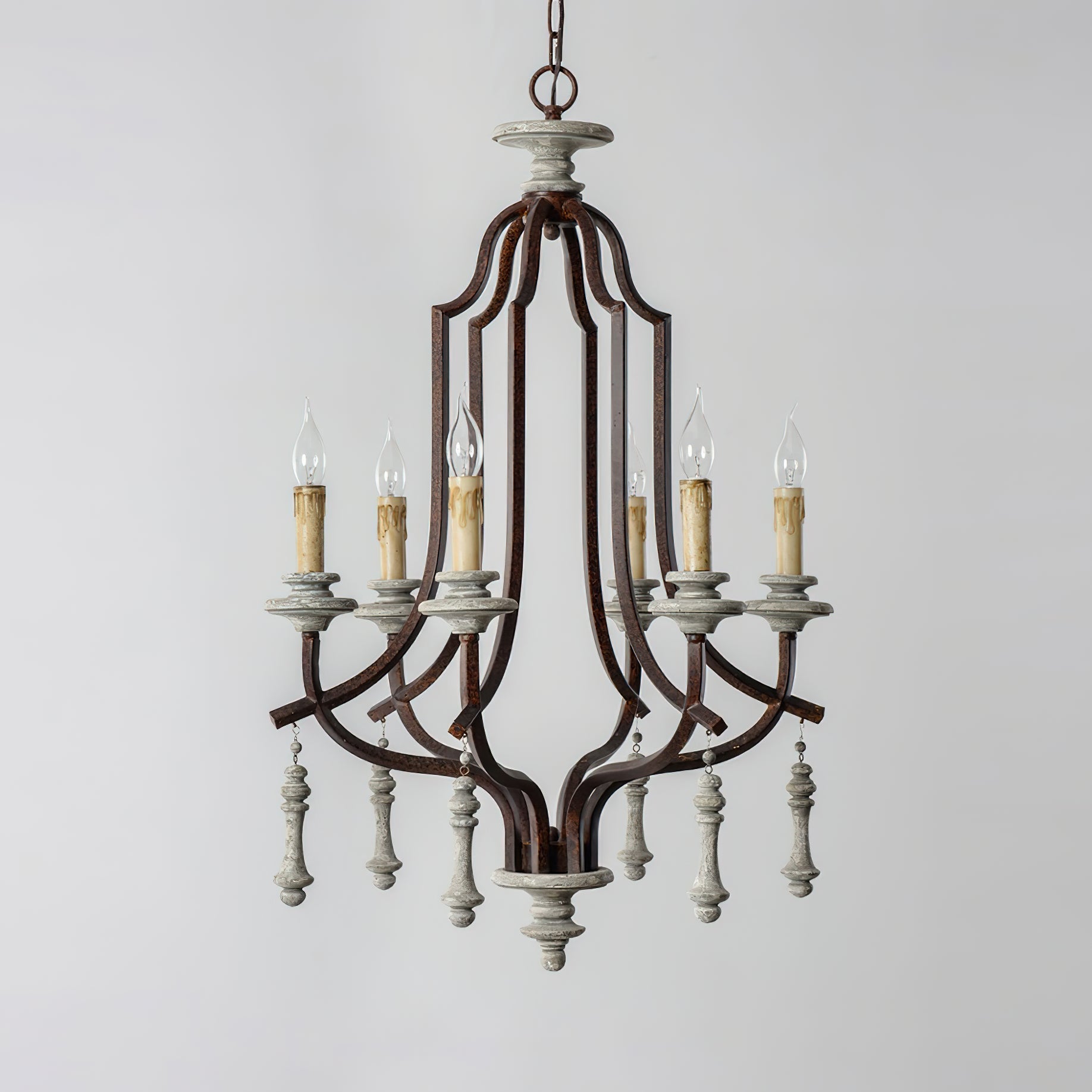 Freyza | Arsoliel Vintage-Luxus-Holz-Kronleuchter – Vintage-Esszimmer Wohnzimmer