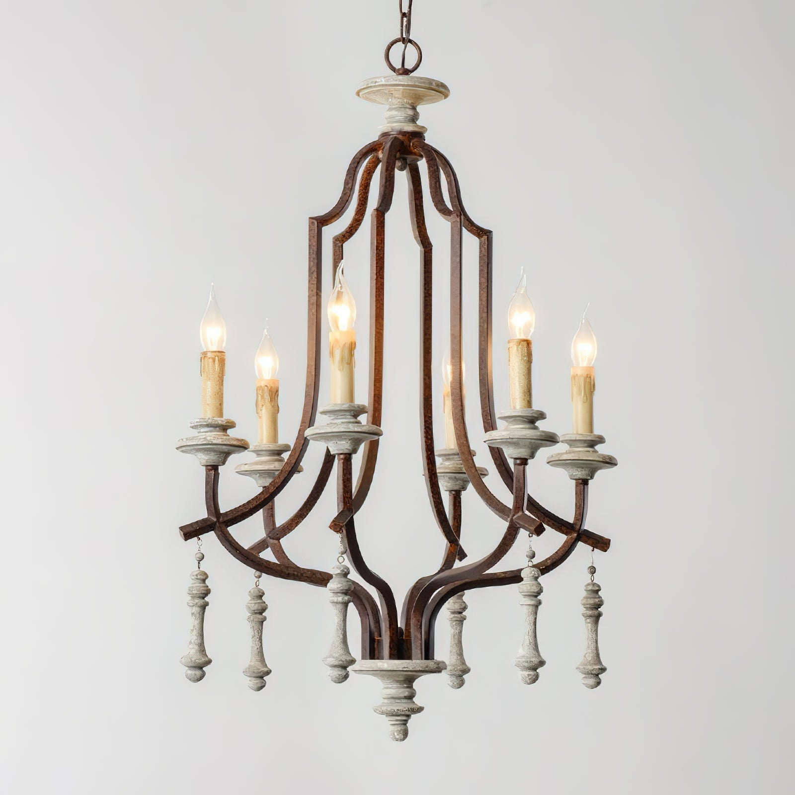 Freyza | Arsoliel Vintage-Luxus-Holz-Kronleuchter – Vintage-Esszimmer Wohnzimmer