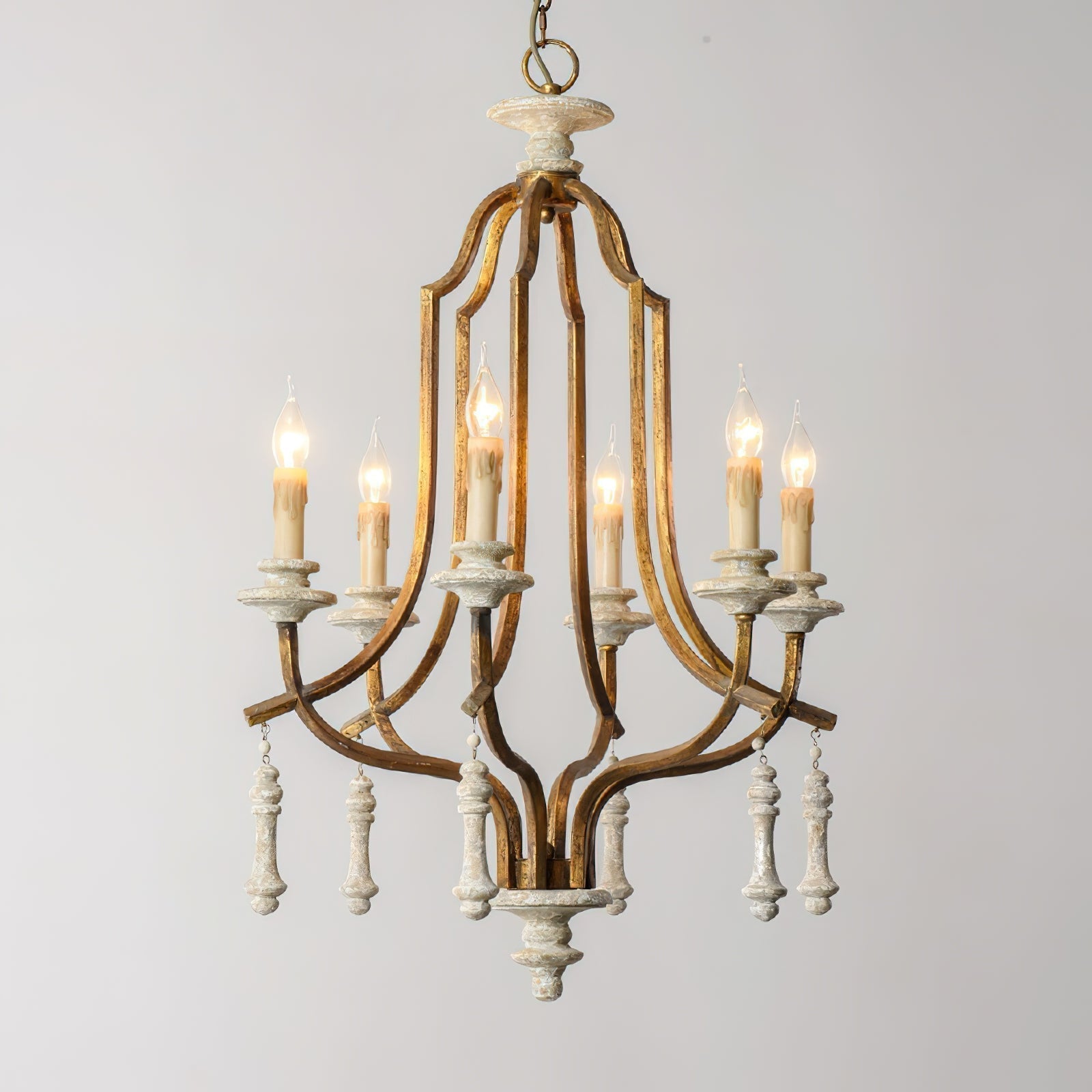 Freyza | Arsoliel Vintage-Luxus-Holz-Kronleuchter – Vintage-Esszimmer Wohnzimmer