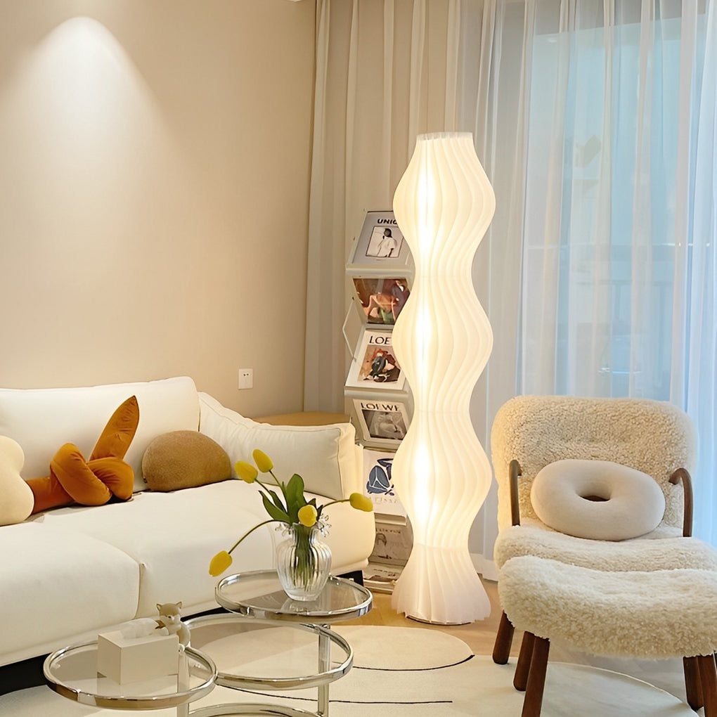 WavyGlow | Elegant Modern Coastal Standing Floor Lamp with Dimming Options 3