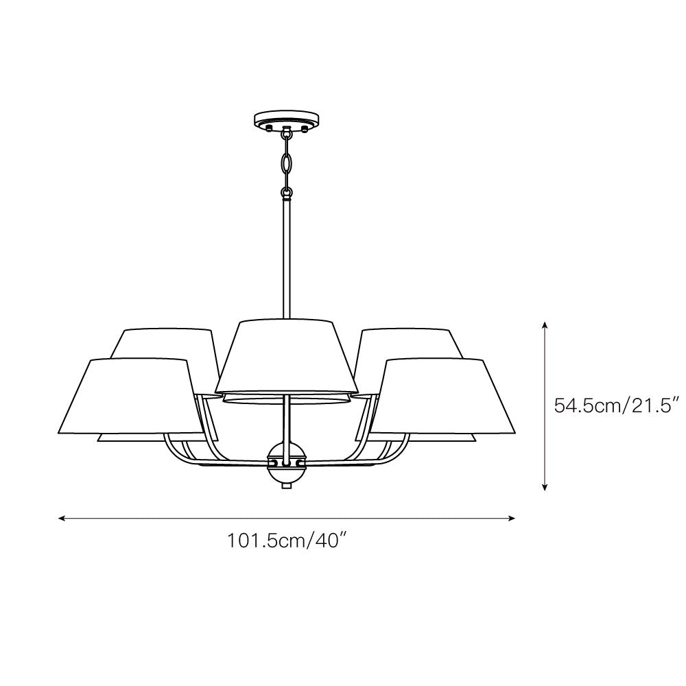 Freyza | Arcara Vintage Industrial Brass Fabric Chandelier – Industrial Dining Room Living Room
