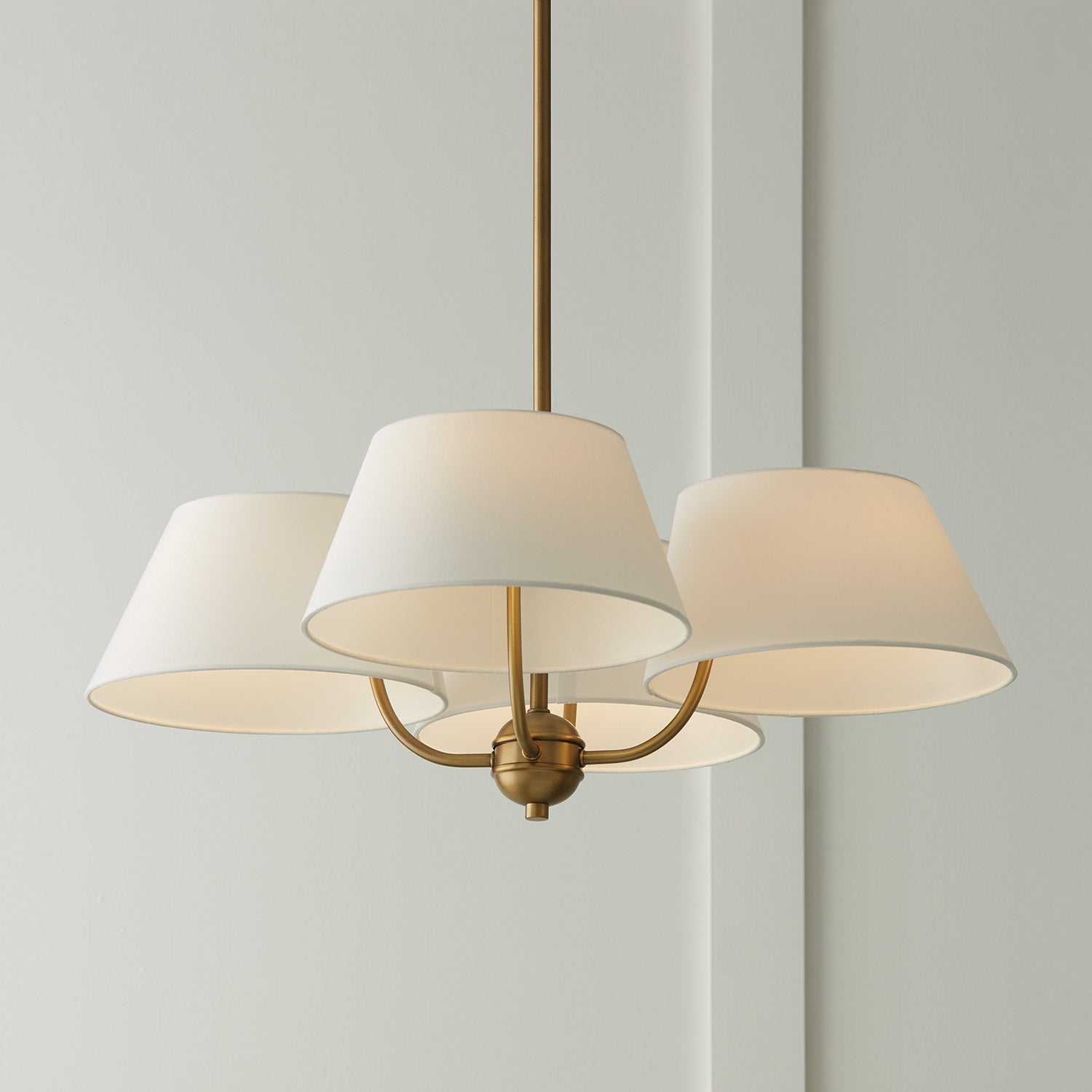 Freyza | Arcara Vintage Industrial Brass Fabric Chandelier – Industrial Dining Room Living Room