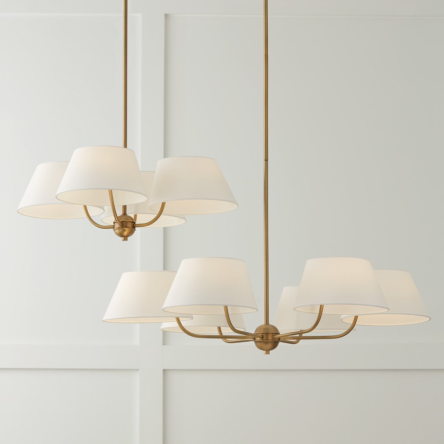 Freyza | Arcara Vintage Industrial Brass Fabric Chandelier – Industrial Dining Room Living Room