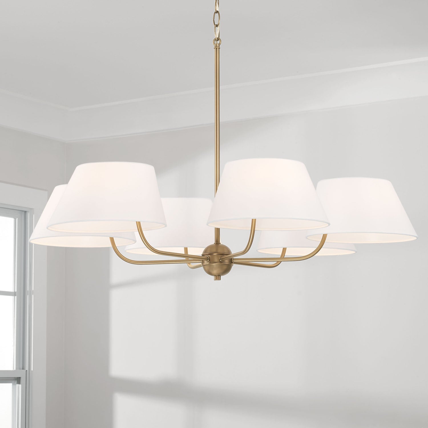 Freyza | Arcara Vintage Industrial Brass Fabric Chandelier – Industrial Dining Room Living Room