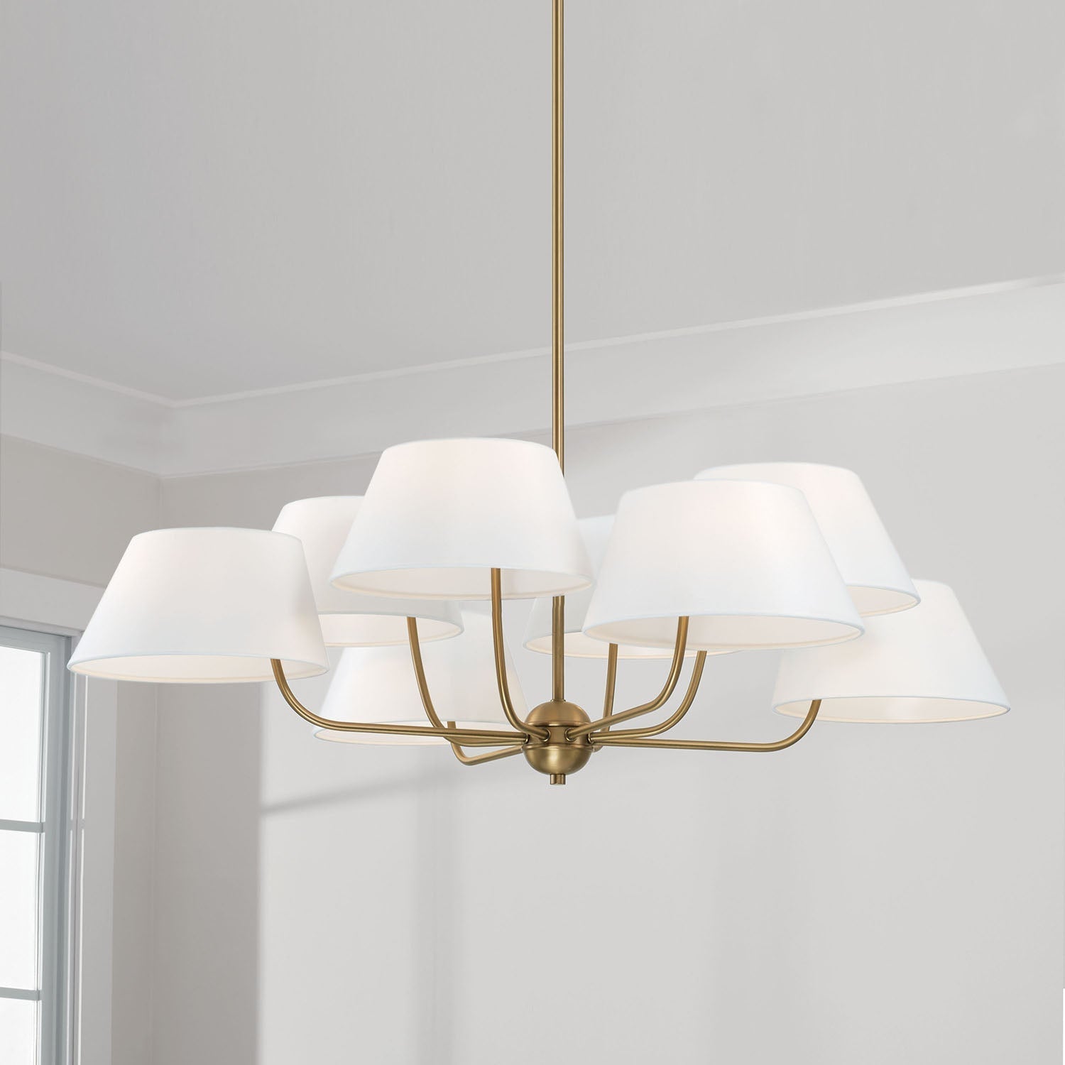 Freyza | Arcara Vintage Industrial Brass Fabric Chandelier – Industrial Dining Room Living Room