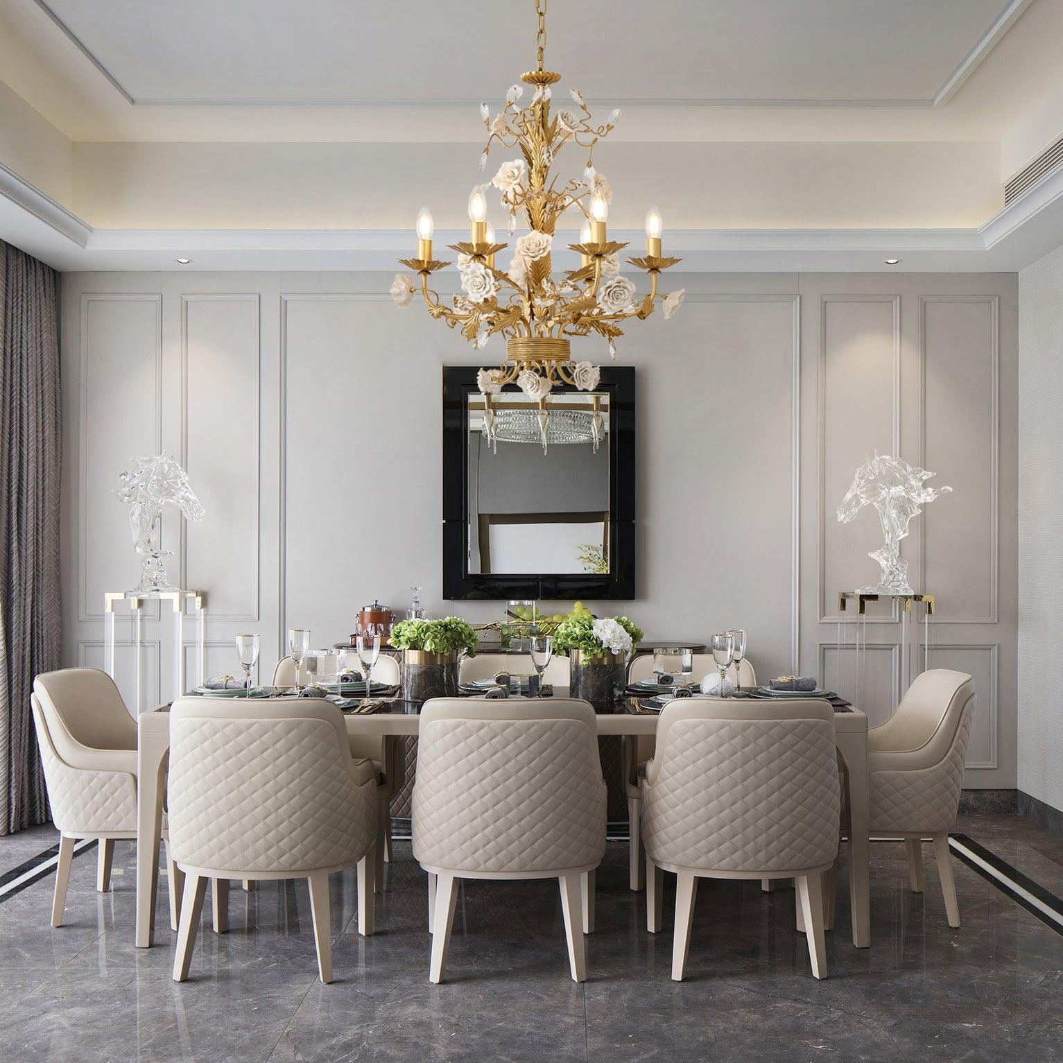 Freyza | Vavenara Postmodern Luxury White Crystal Chandelier – Modern Dining Room Living Room