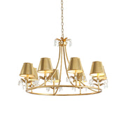 Freyza | Ivsilan Vintage Industrial Brass Crystal Chandelier – Industrial Dining Room Living Room