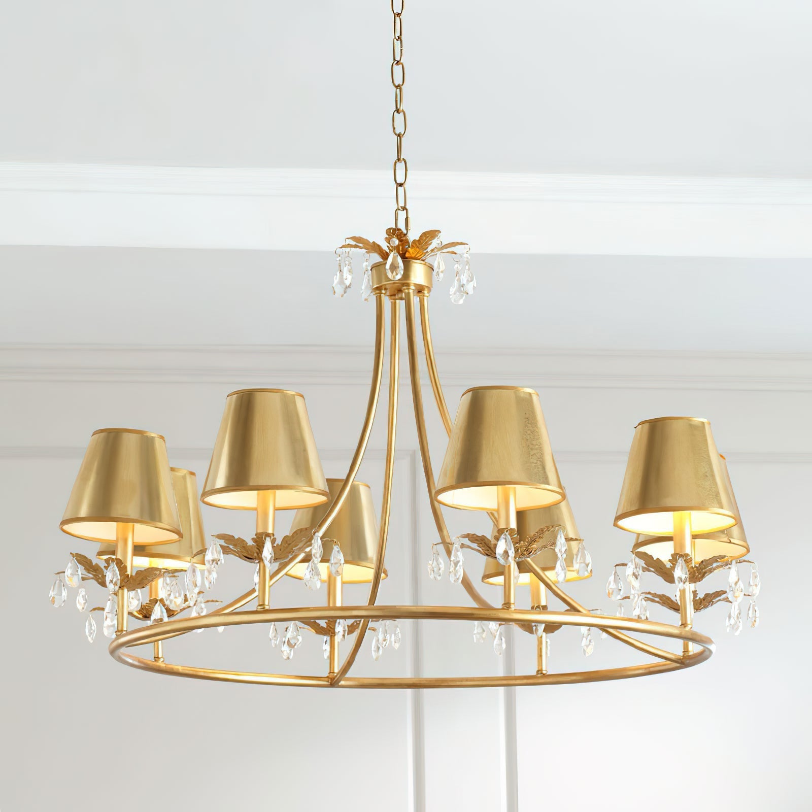 Freyza | Ivsilan Vintage Industrial Brass Crystal Chandelier – Industrial Dining Room Living Room