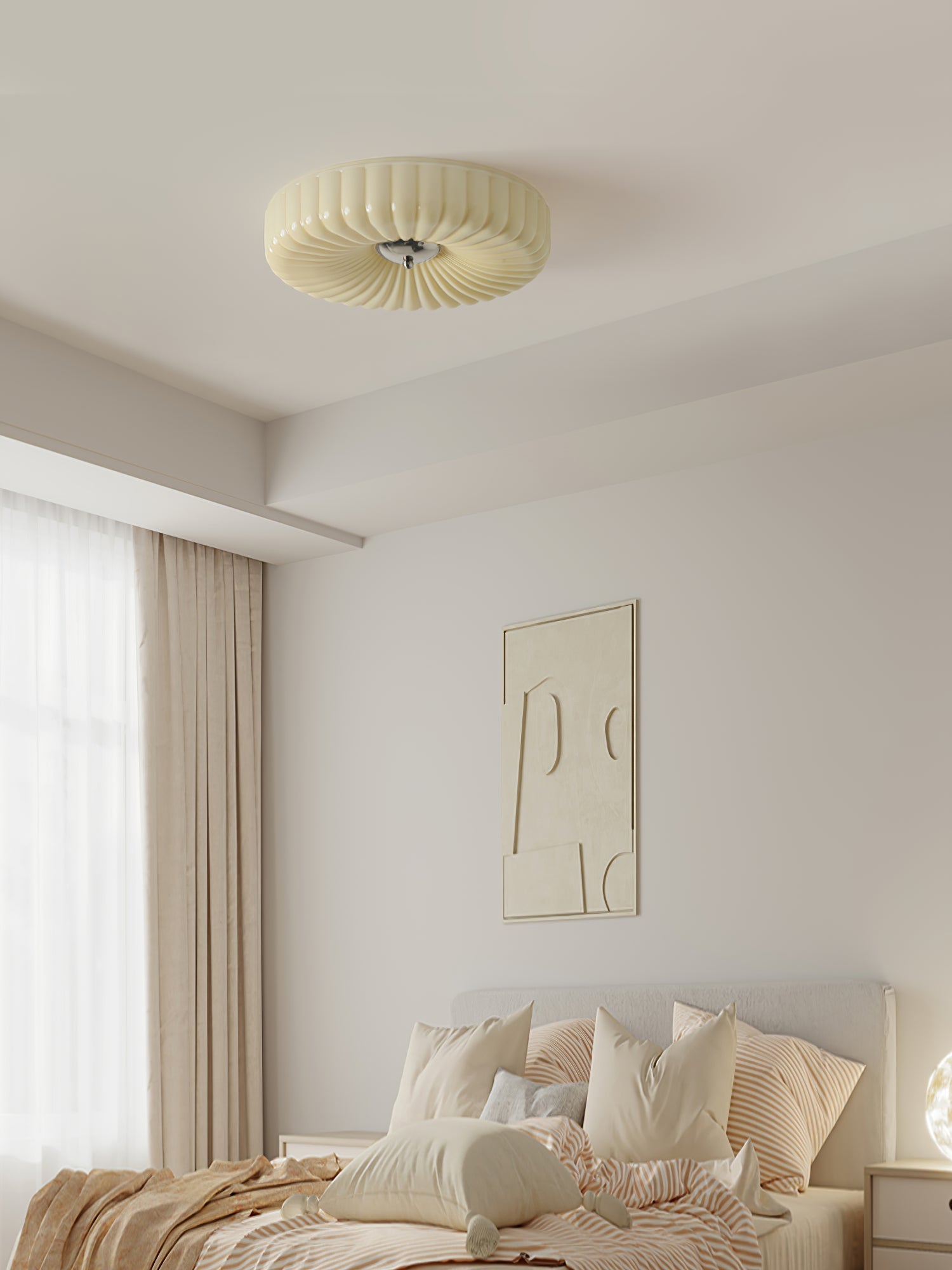 Freyza | Plafonnier en verre affleurant Zathee – Chambre et salon