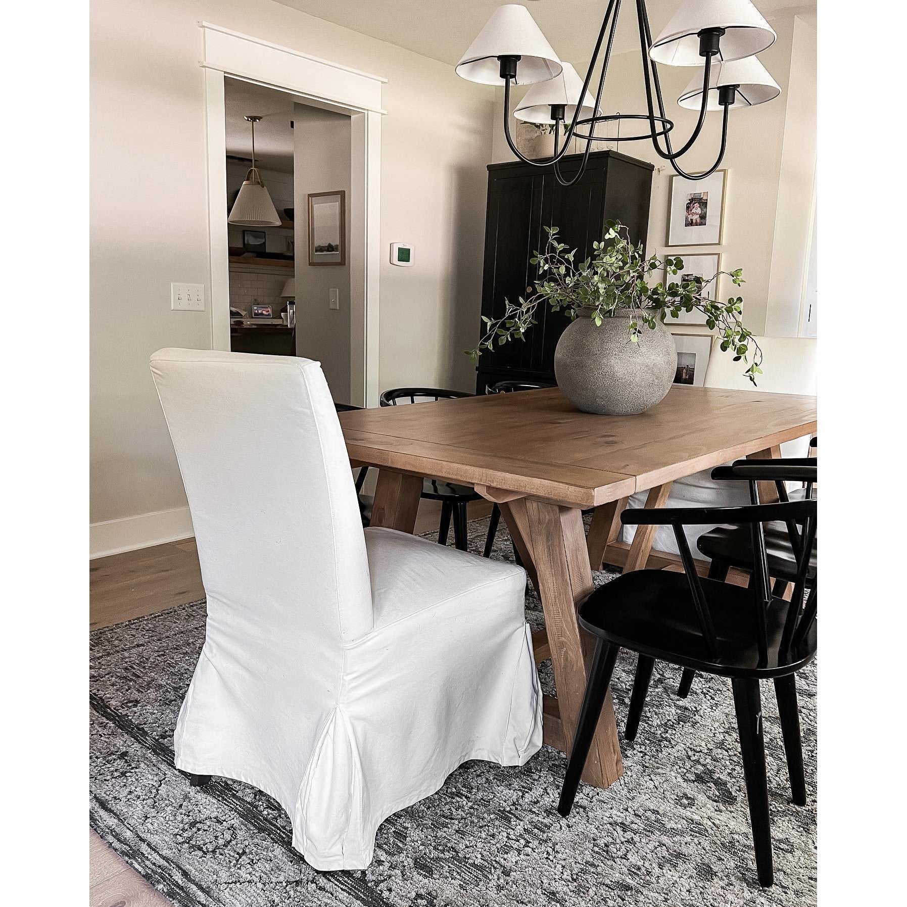Freyza | Ellaeara Vintage Industrial Black Fabric Chandelier – Industrial Dining Room Living Room