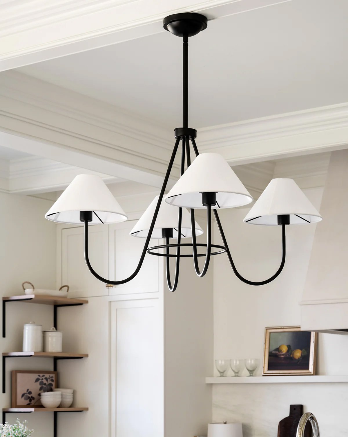 Freyza | Ellaeara Vintage Industrial Black Fabric Chandelier – Industrial Dining Room Living Room