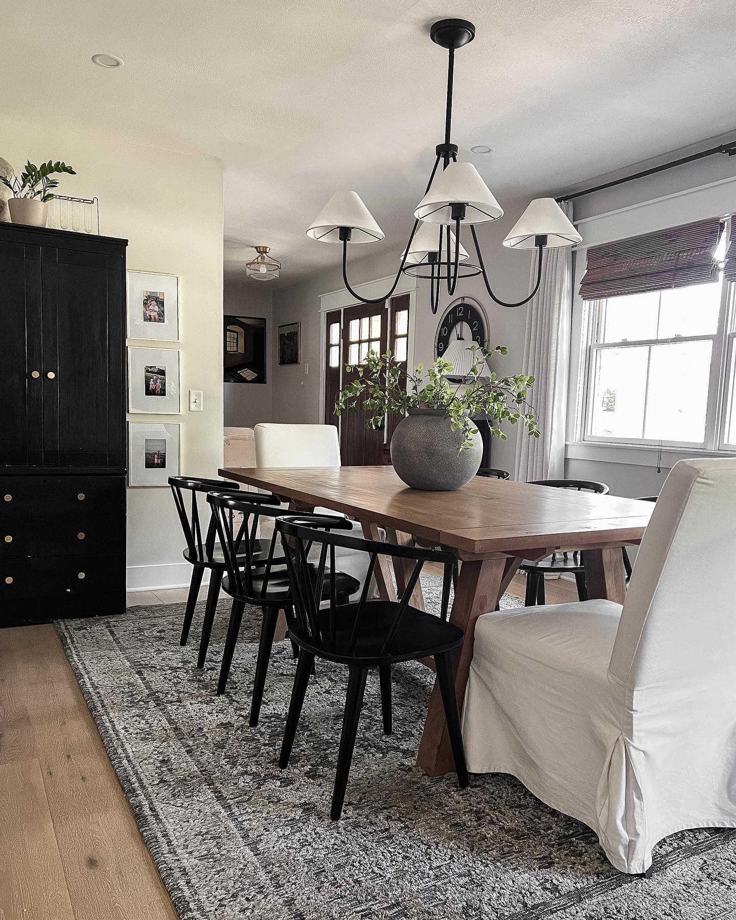 Freyza | Ellaeara Vintage Industrial Black Fabric Chandelier – Industrial Dining Room Living Room
