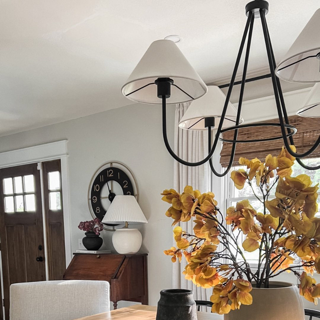 Freyza | Ellaeara Vintage Industrial Black Fabric Chandelier – Industrial Dining Room Living Room