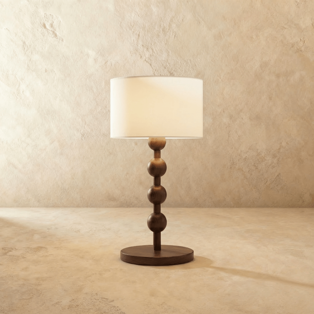 WoodSphere | Elegant Natural Wood Table Lamp for Bedroom & Living Room 0