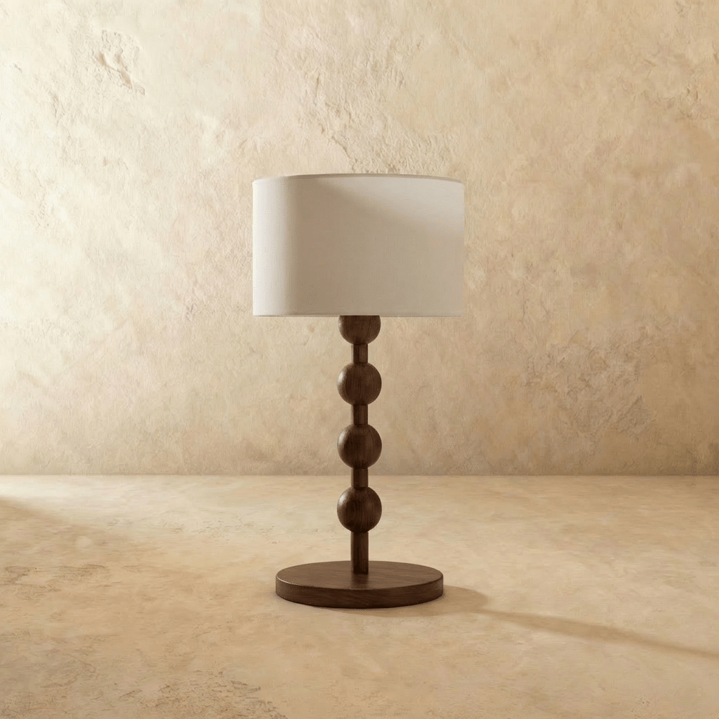 WoodSphere | Elegant Natural Wood Table Lamp for Bedroom & Living Room 1