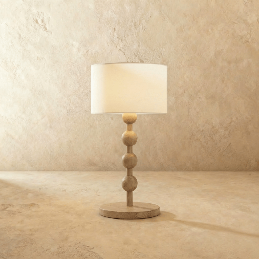 WoodSphere | Elegant Natural Wood Table Lamp for Bedroom & Living Room 2