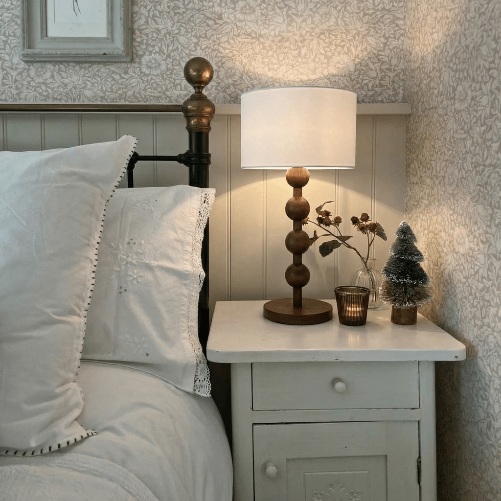 WoodSphere | Elegant Natural Wood Table Lamp for Bedroom & Living Room 4