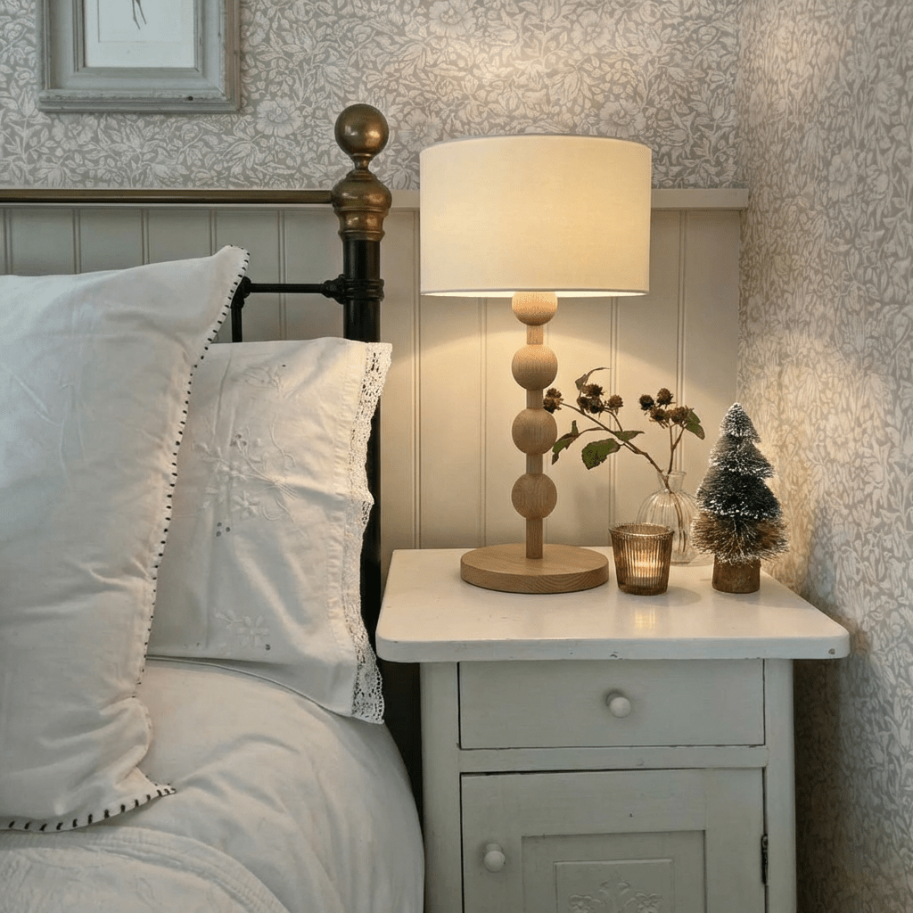 WoodSphere | Elegant Natural Wood Table Lamp for Bedroom & Living Room 7