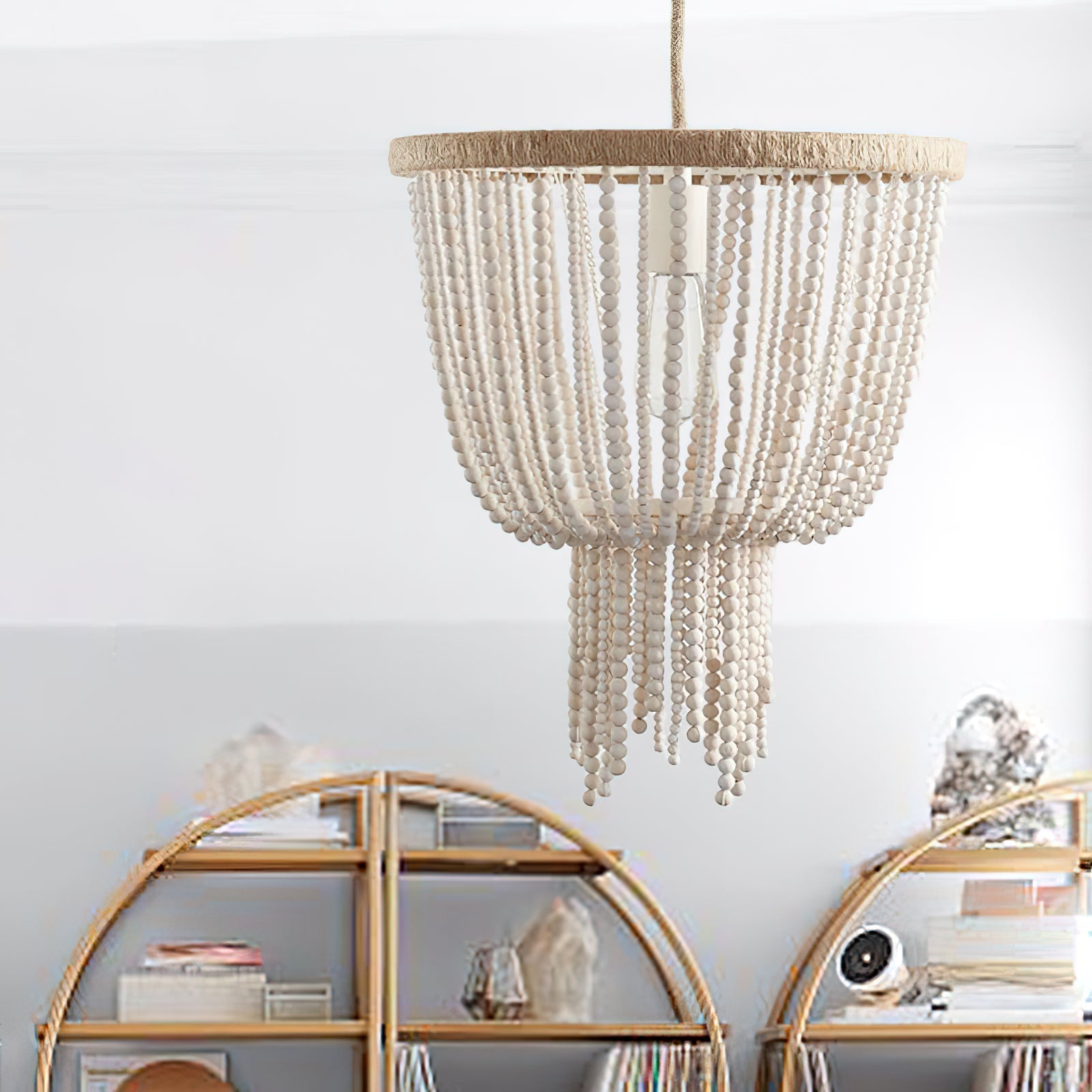 Freyza | Himinuvyi Modern Beaded Wood Chandelier – Modern Dining Room Living Room