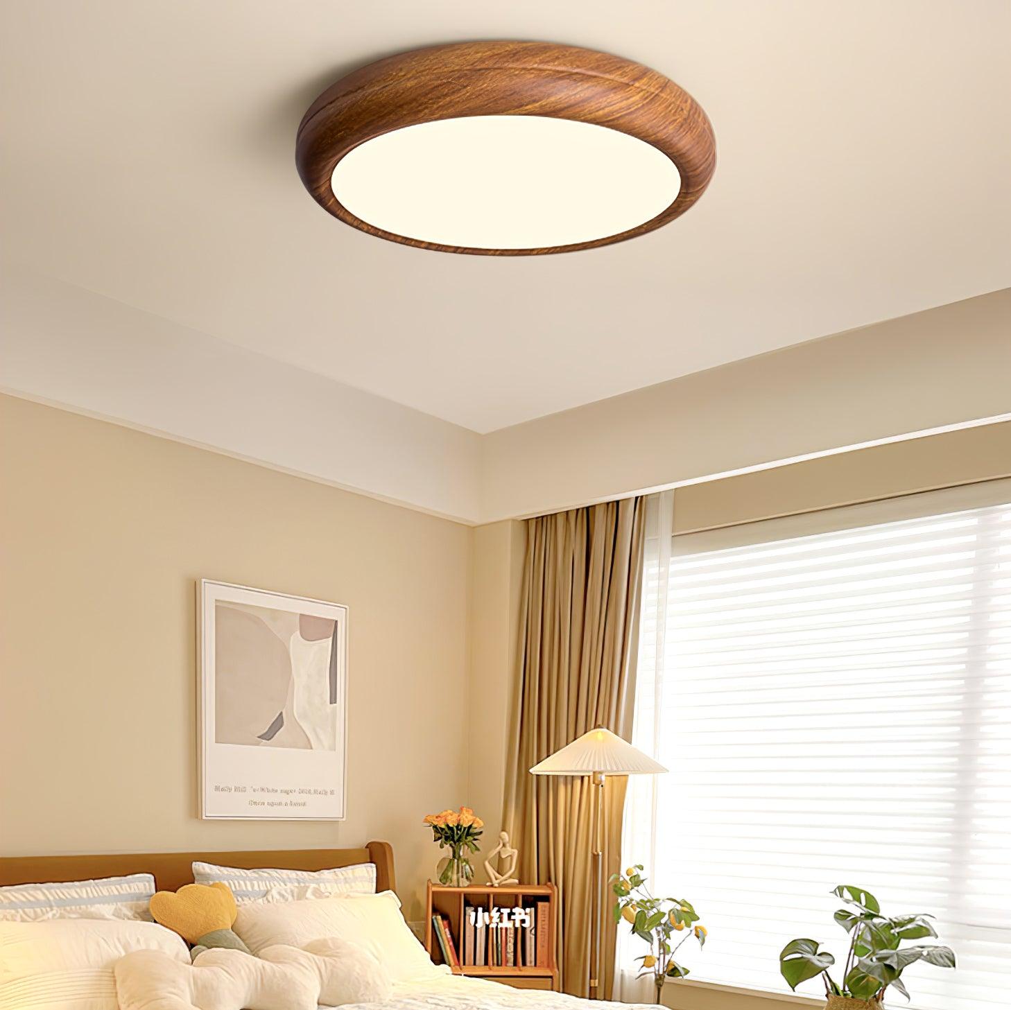 Freyza | Plafonnier encastré en bois à grain apparent – Chambre, couloir, cuisine