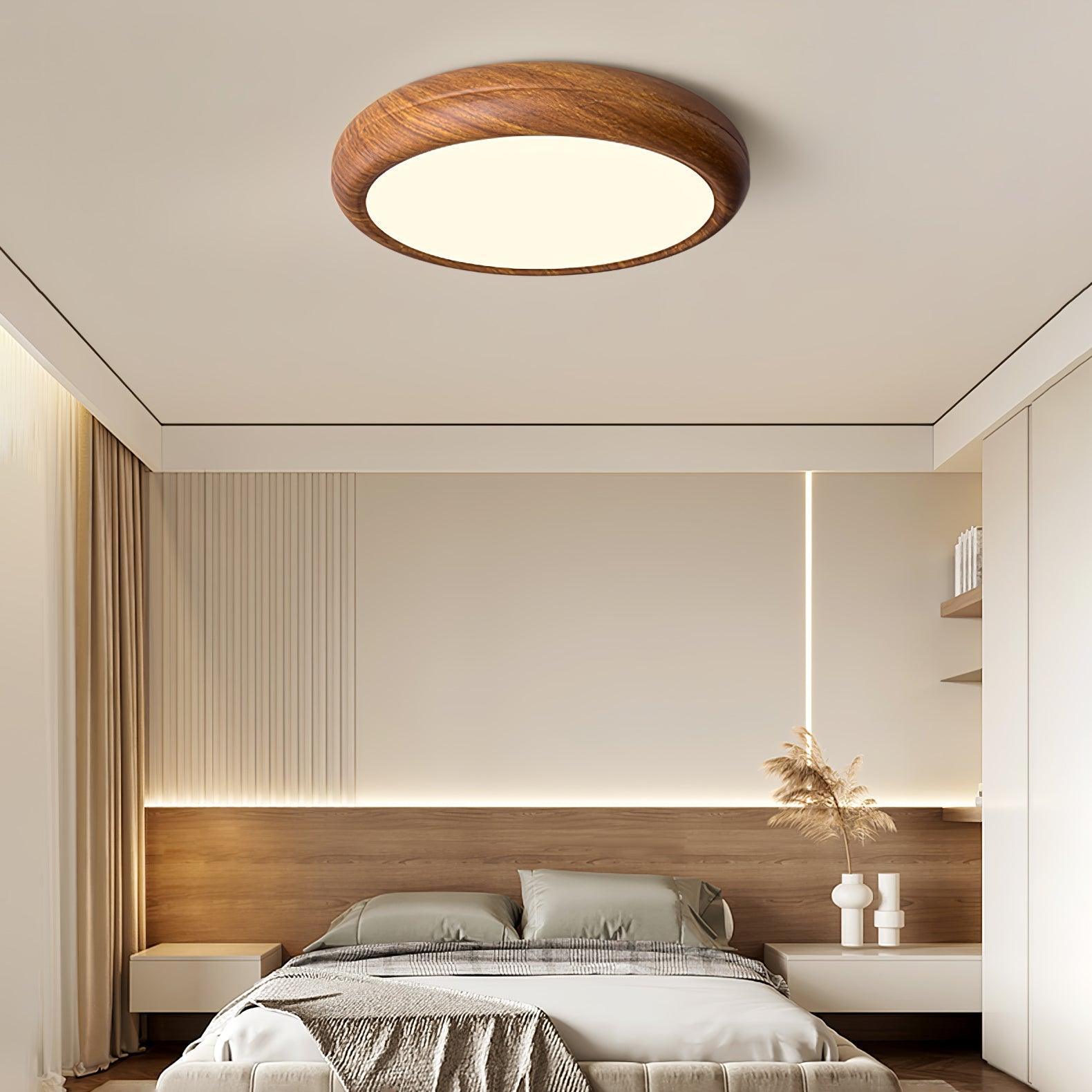 Freyza | Plafonnier encastré en bois à grain apparent – Chambre, couloir, cuisine