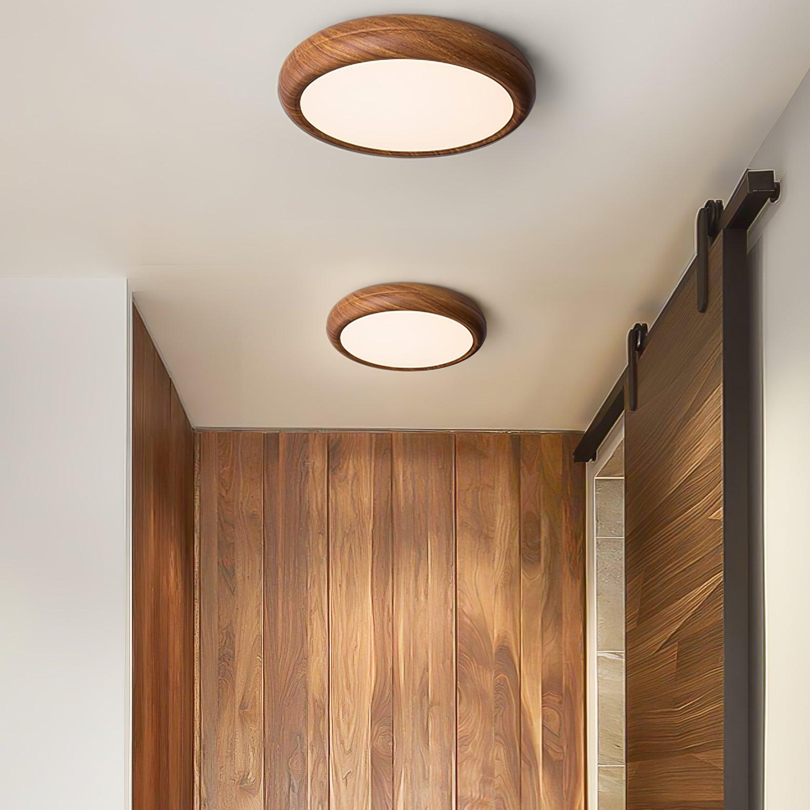 Freyza | Plafonnier encastré en bois à grain apparent – Chambre, couloir, cuisine