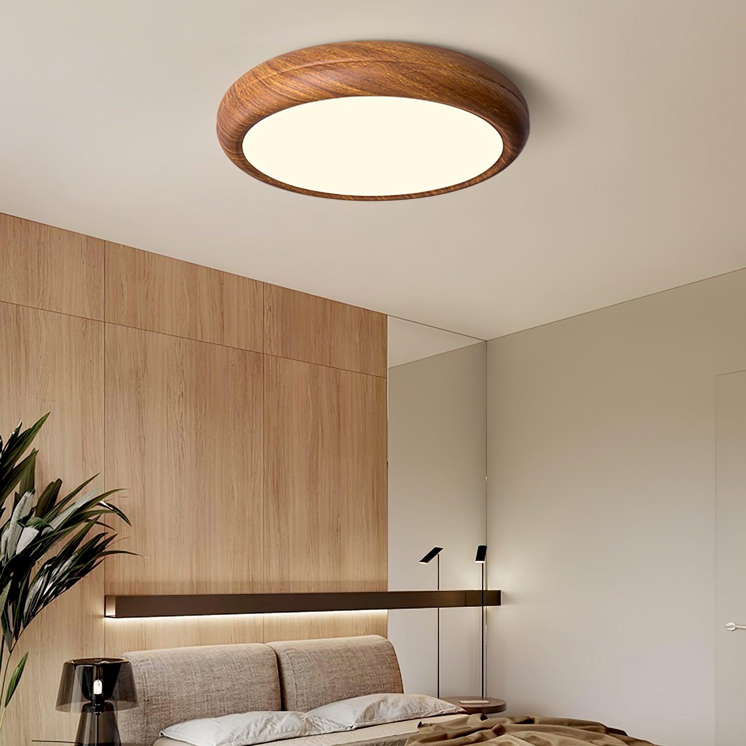 Freyza | Plafonnier encastré en bois à grain apparent – Chambre, couloir, cuisine