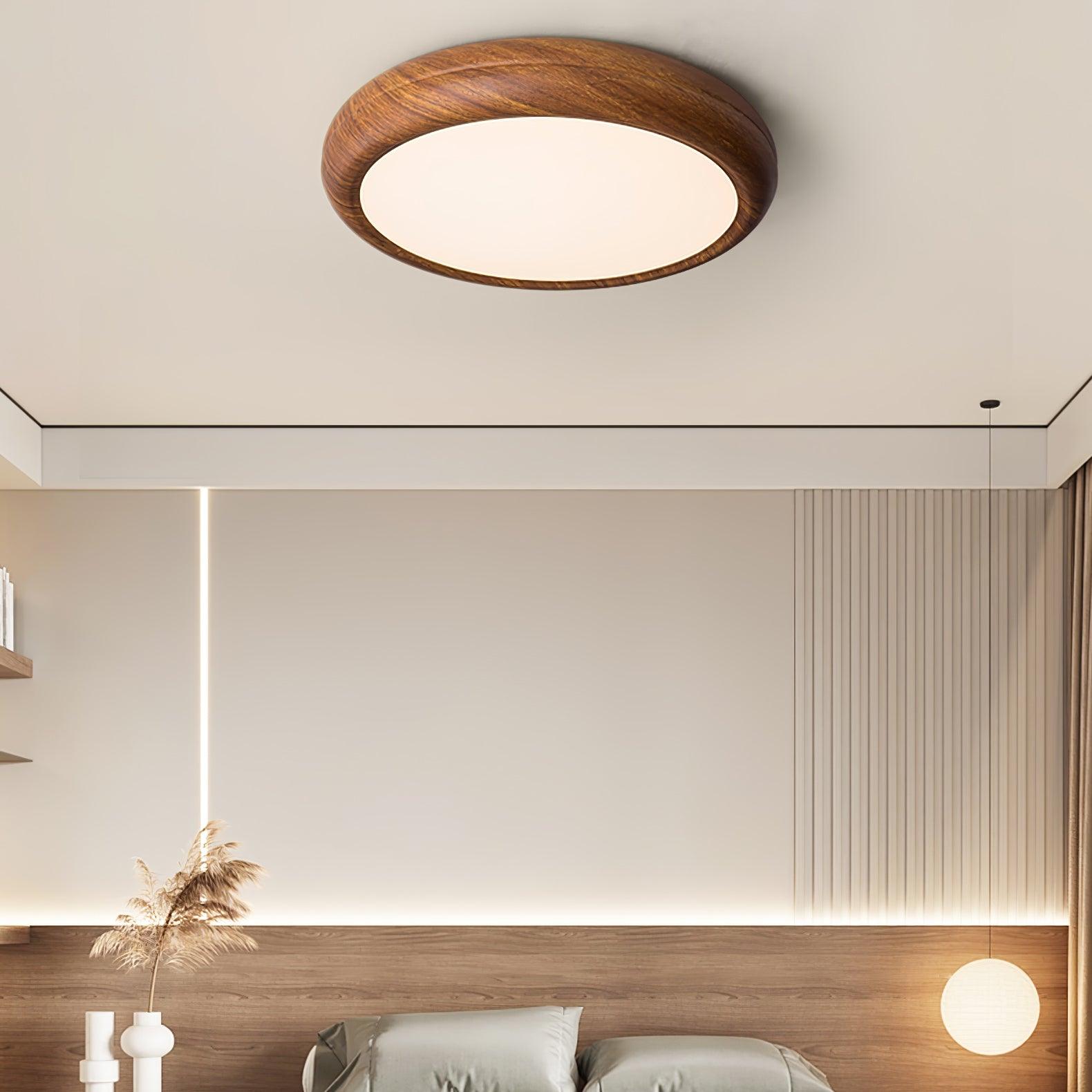 Freyza | Plafonnier encastré en bois à grain apparent – Chambre, couloir, cuisine