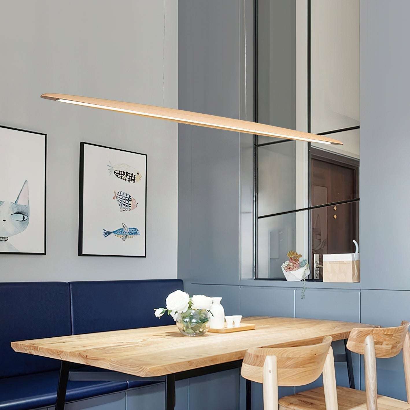 Freyza | Zing Walnut Wood Wood Pendant Light – Kitchen Dining Room