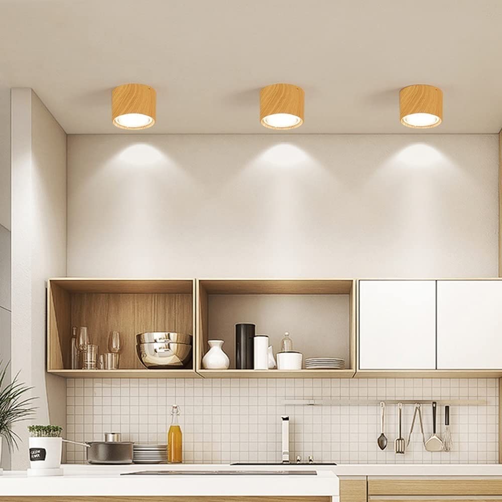 Freyza | Plafonnier encastré en bois noir – Moderne pour chambre, couloir et cuisine