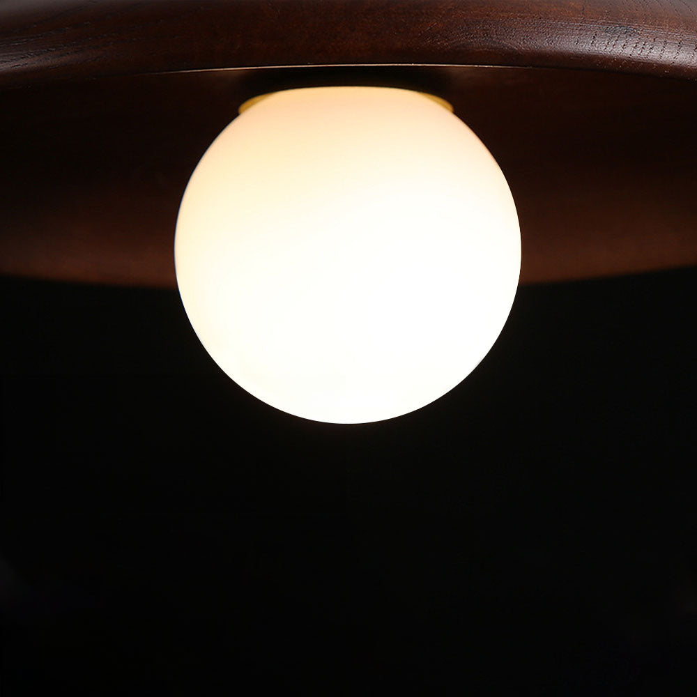 Wooden Flush Mount Ceiling Light with Spherical Fitting | Compact Design for Warm Ambiance 5