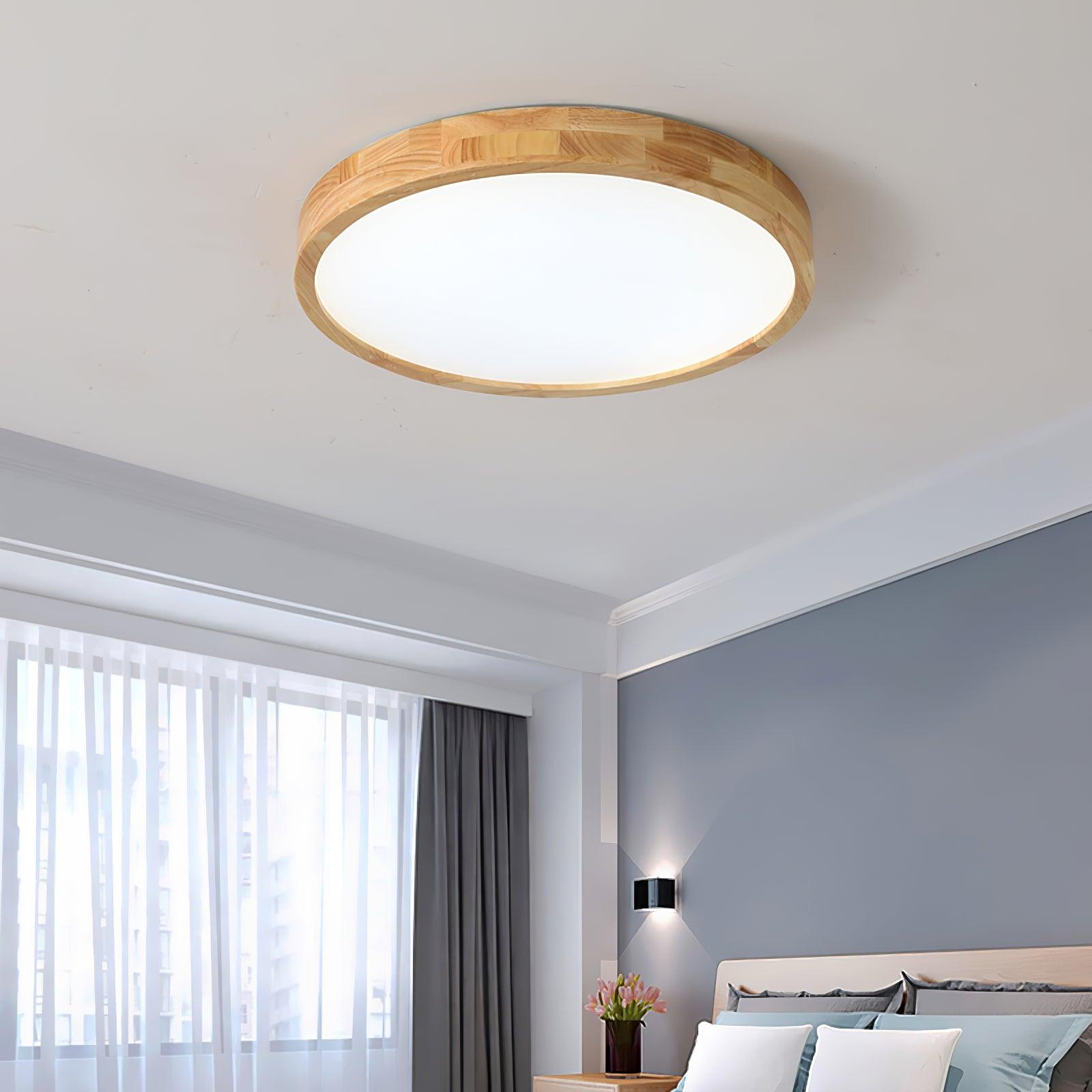 Freyza | Wood Flush Mount Ceiling Light – Bedroom Hallway Kitchen