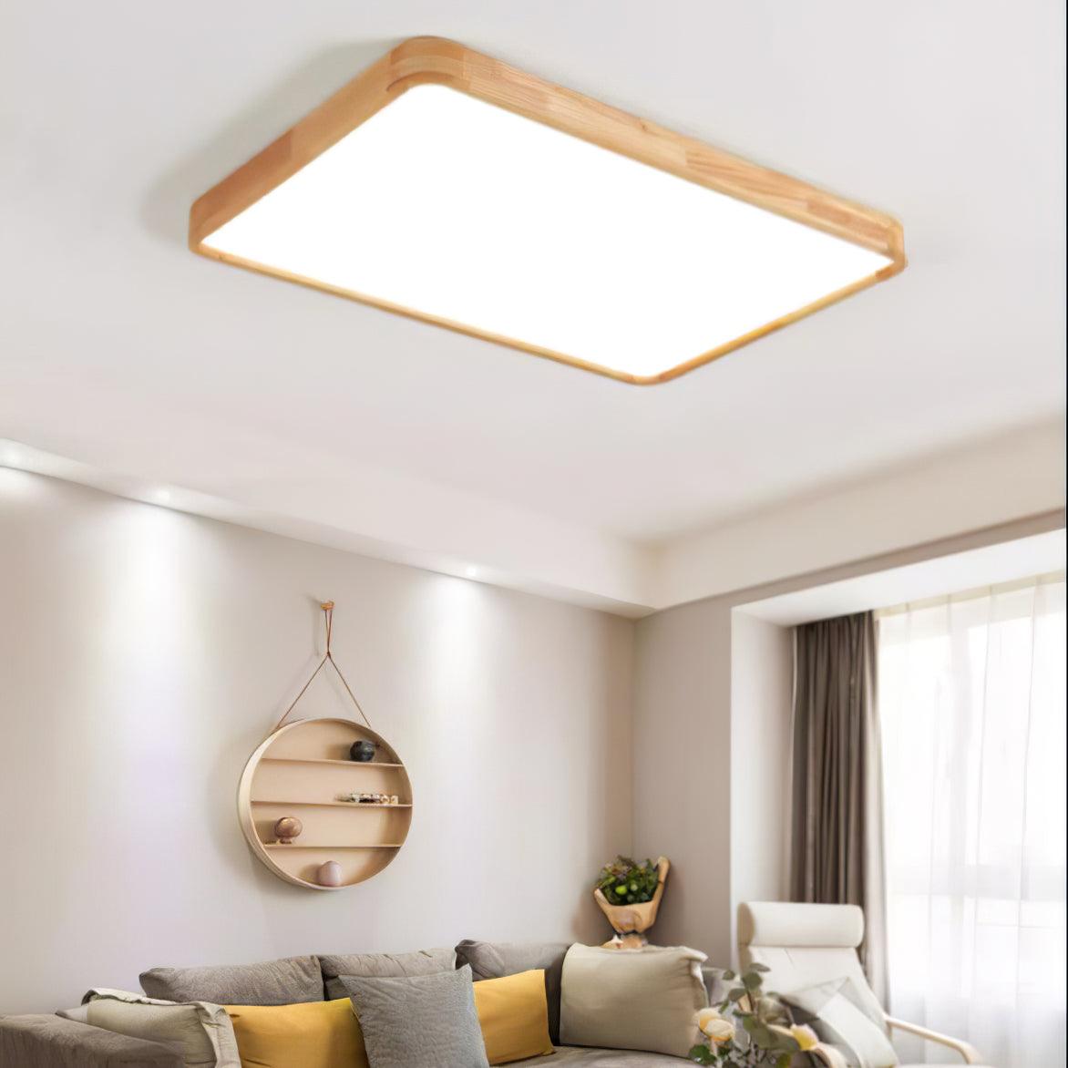 Freyza | Wood Flush Mount Ceiling Light – Bedroom Hallway Kitchen