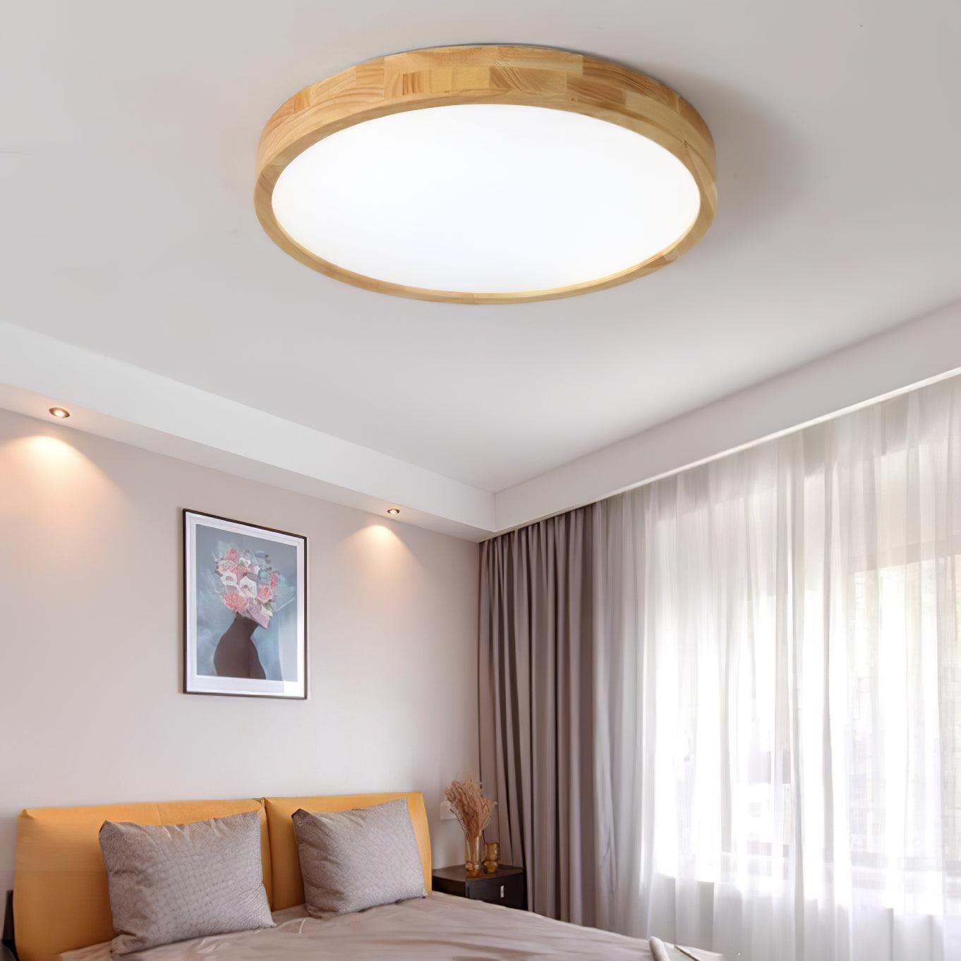 Freyza | Wood Flush Mount Ceiling Light – Bedroom Hallway Kitchen