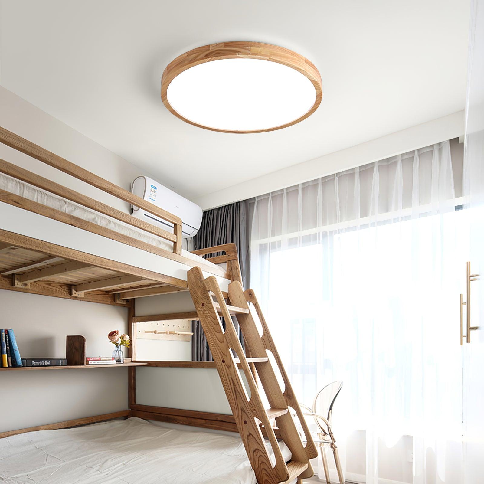 Freyza | Wood Flush Mount Ceiling Light – Bedroom Hallway Kitchen