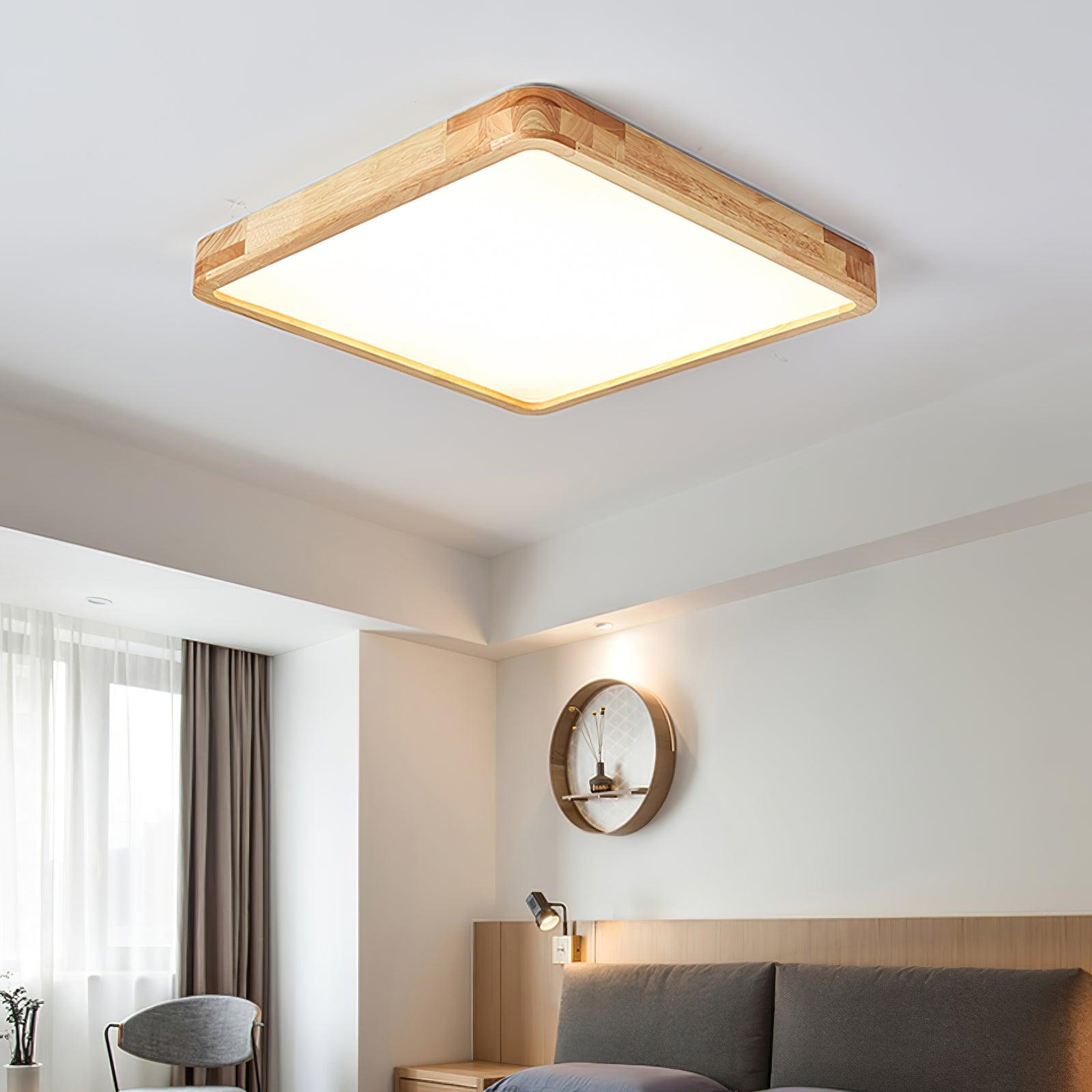 Freyza | Wood Flush Mount Ceiling Light – Bedroom Hallway Kitchen