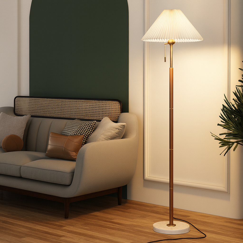 Freyza - WoodlandAura | Modern Elegant Wooden Floor Lamp for Living Room