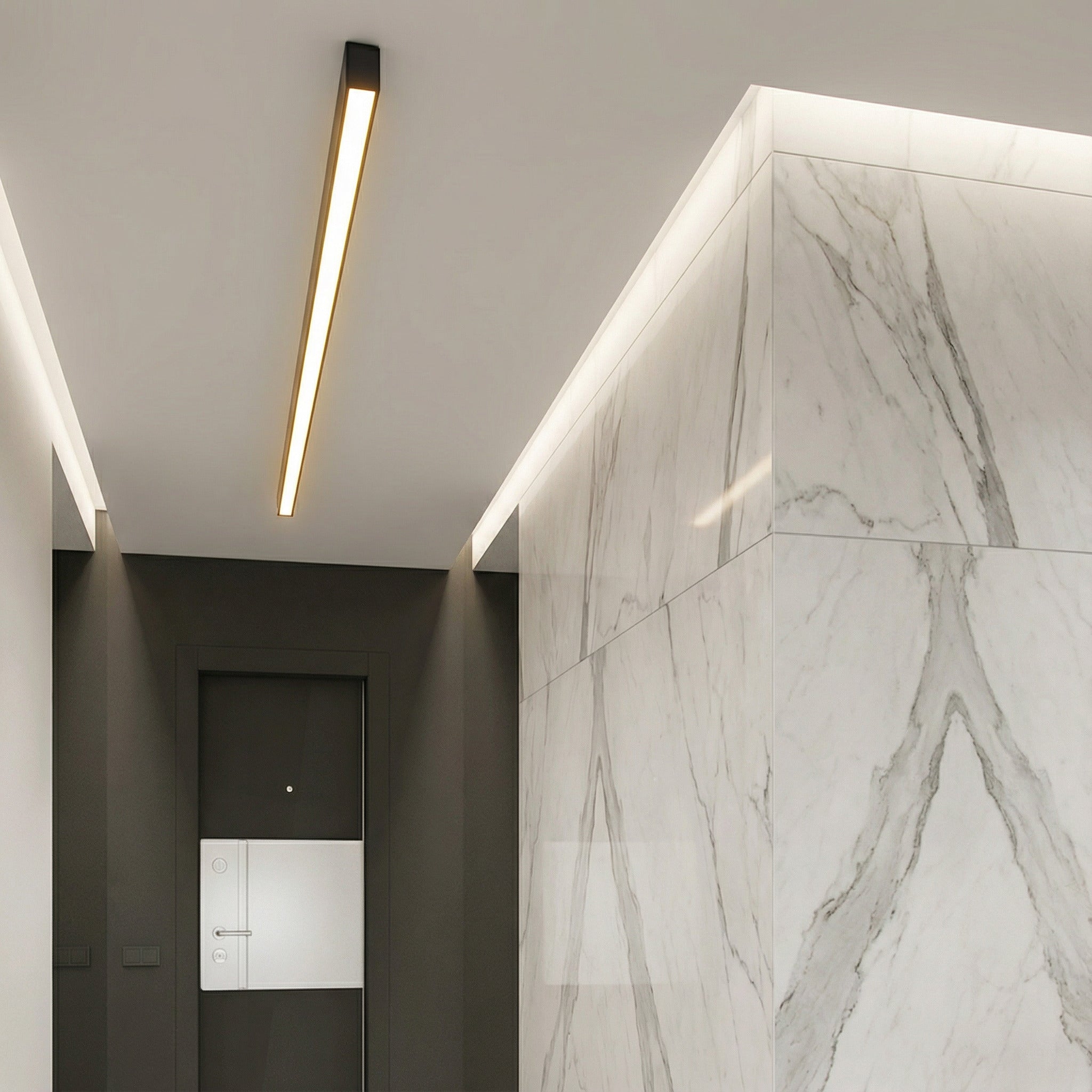 Modern Linear LED Ceiling Light | Minimalist Flush Mount Bar with Remote Control