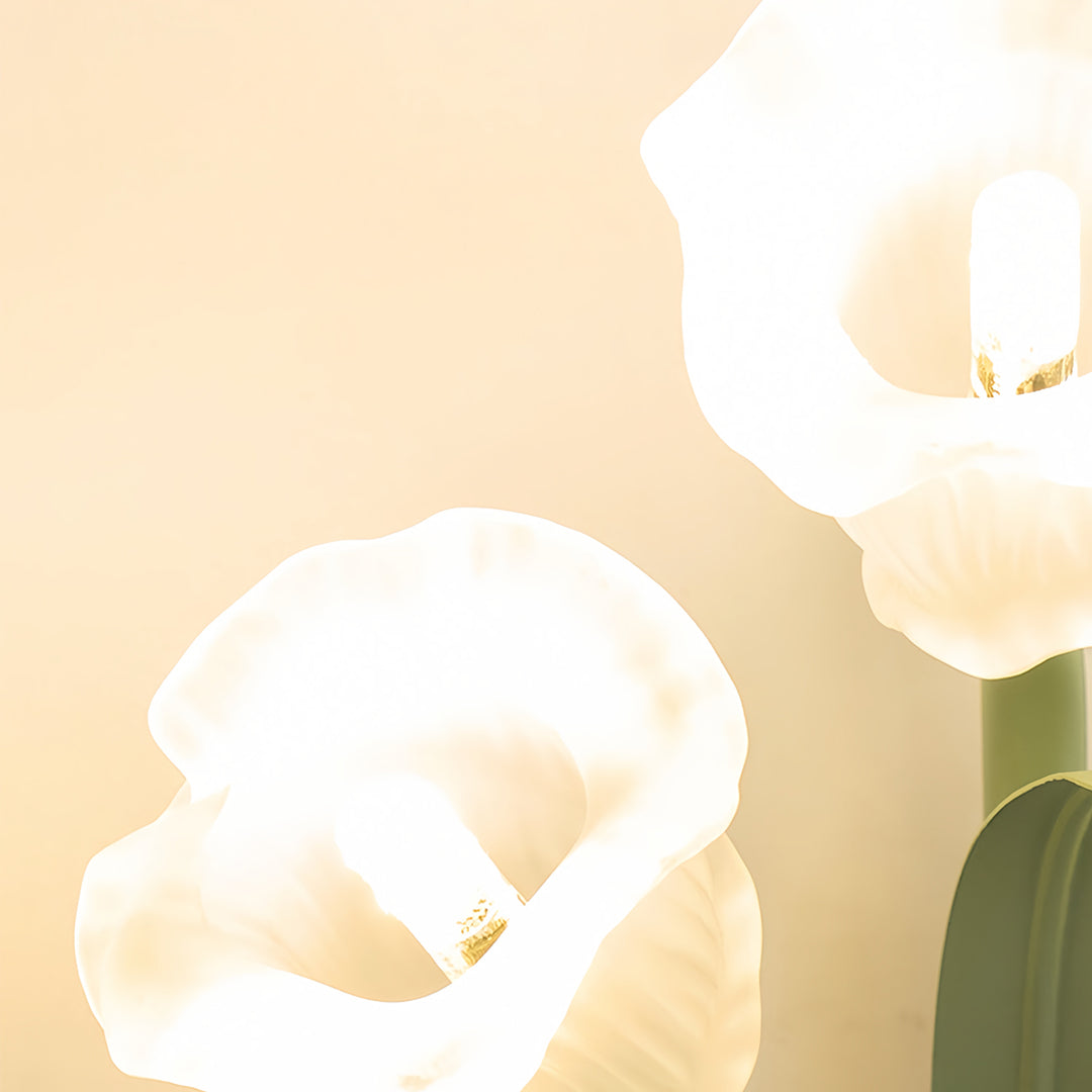 Freyza - LED Wall Sconce Light – Art Deco French Floral Green Glass (58x30cm / 22.8x11.8in)