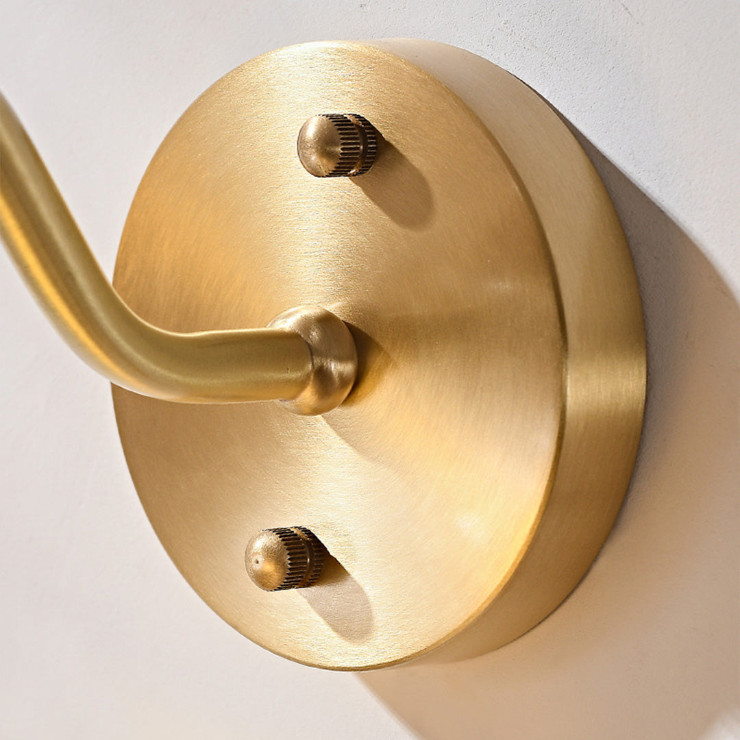 Freyza - LED Wall Sconce Light – Retro South Seas Brass Wood Glass (24x24cm / 9.45x9.45in)