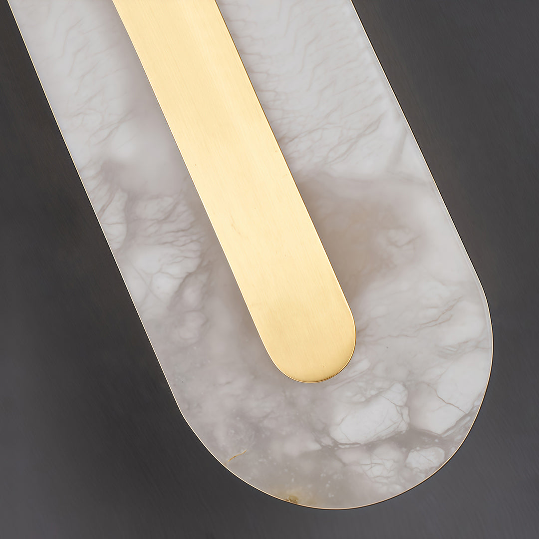 Freyza - LED Wall Sconce Light – Round Square Cloud Stone Brass Gold (30-50cm / 11.8-19.7in)