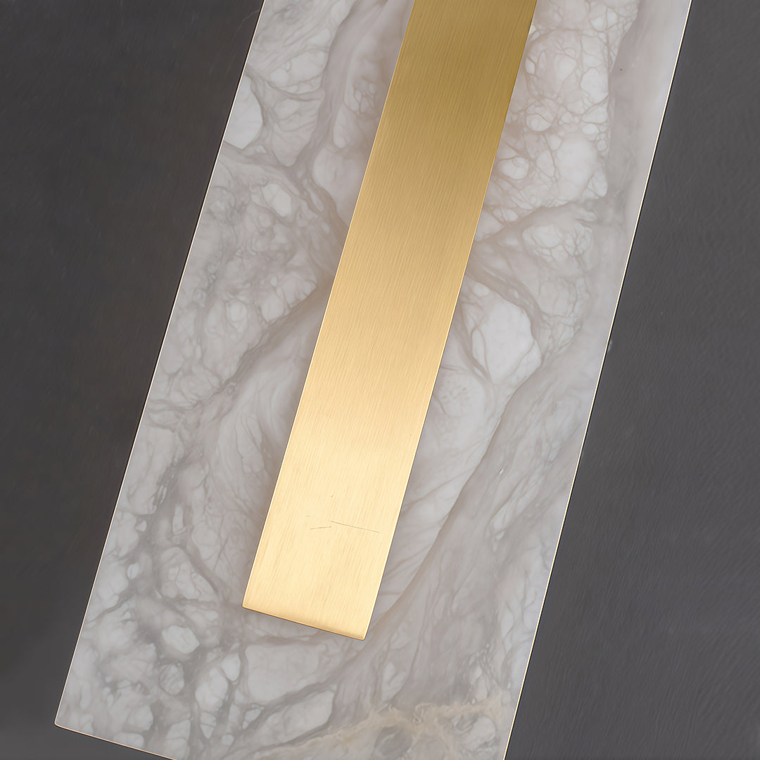 Freyza - LED Wall Sconce Light – Round Square Cloud Stone Brass Gold (30-50cm / 11.8-19.7in)