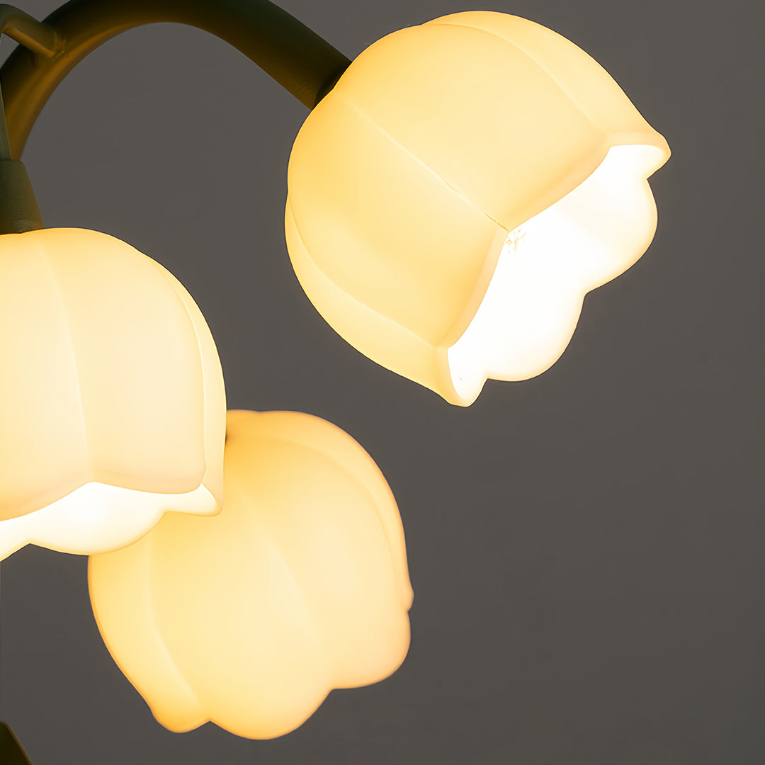 Freyza - LED Wall Sconce Light – French Country Floral Bellflower Glass (33x18cm / 12.9x7in)