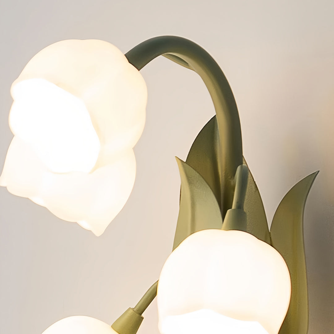 Freyza - LED Wall Sconce Light – French Country Floral Bellflower Glass (33x18cm / 12.9x7in)