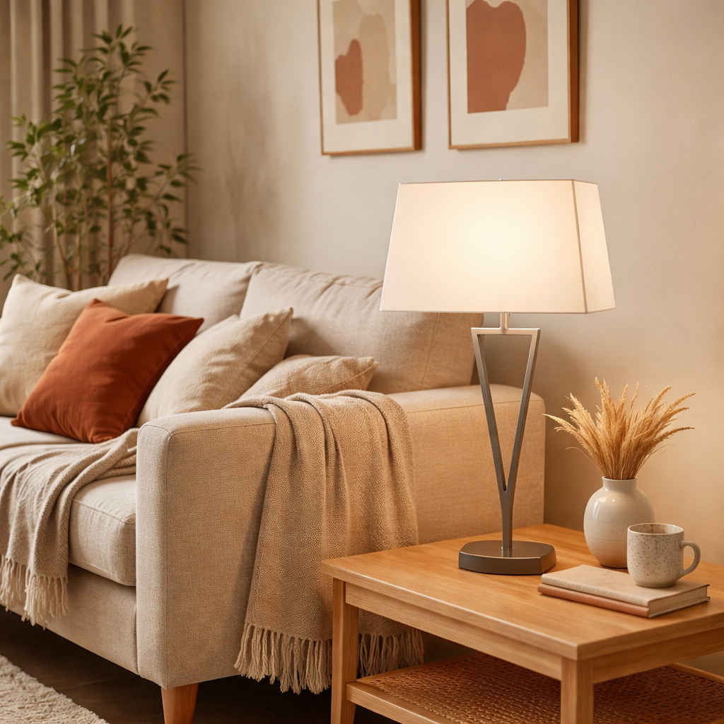 Luminara | Stylish Modern Chrome Touch Table Lamp for Living Room 1