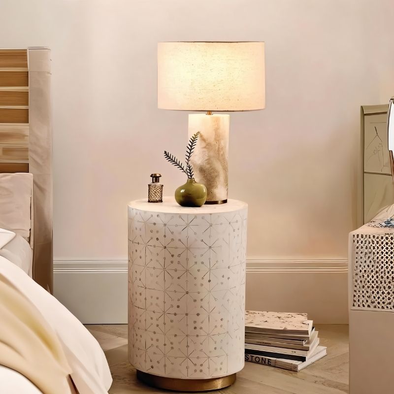 XyvoraStone | Modern Elegant Marble Table Lamp for Bedroom or Desk 4